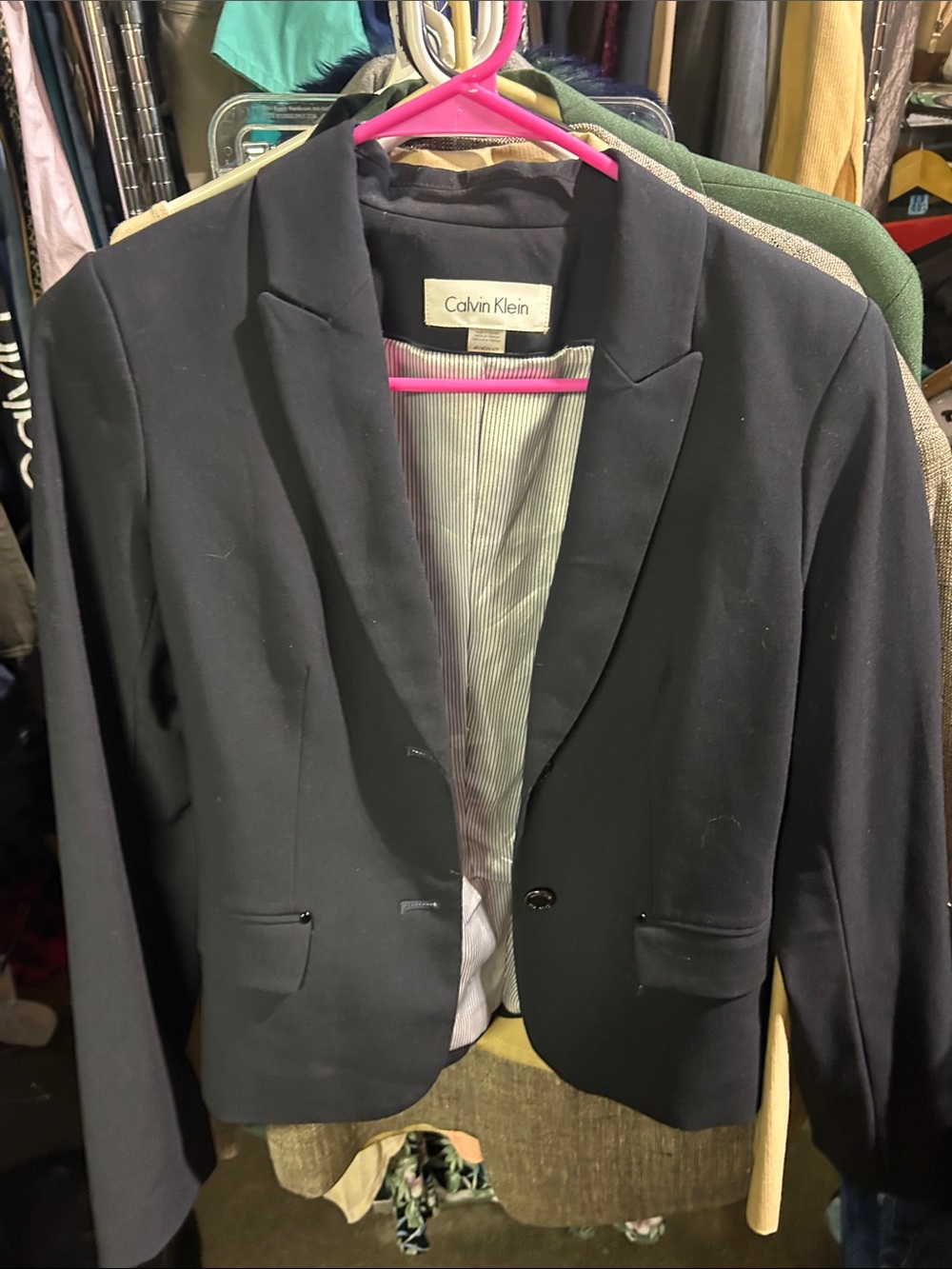 Calvin Klein Women's Black Single-Button Blazer